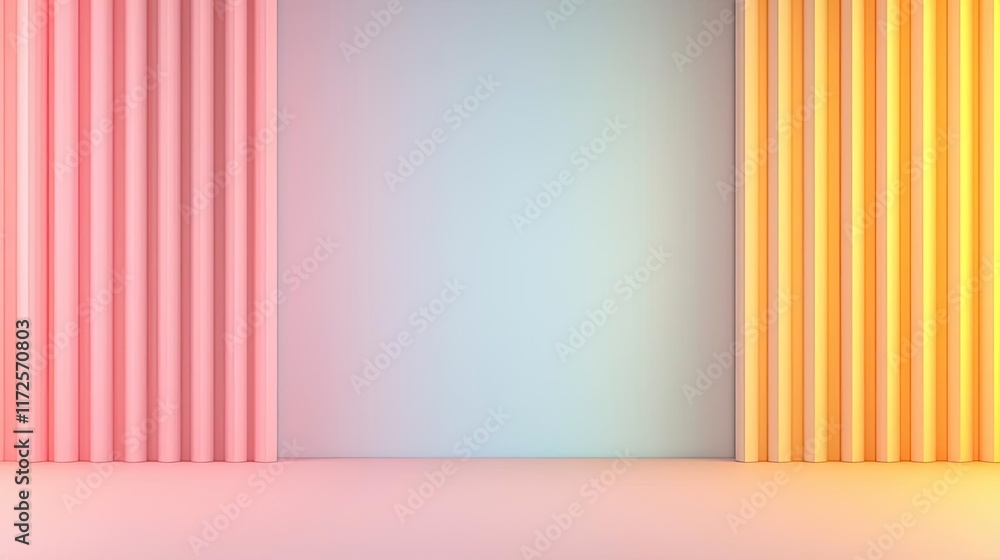 Poster Pastel abstract background idea. Colorful abstract background with gradient and vertical lines for creative design.