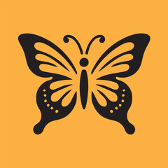 Elegant Black Butterfly Simple Vector