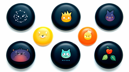 US flag icons, flat style, isolated on a clear background, png. 2025 presidential election badges and stickers, July 4, Veterans Day, and Memorial Day 