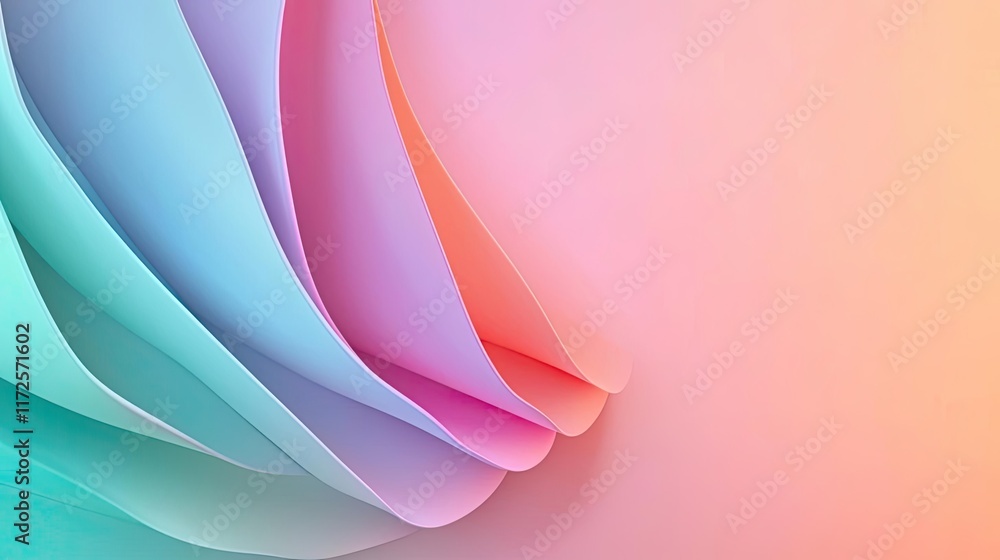 Poster Pastel abstract background idea. Vibrant, flowing abstract background with soft pastel colors in gentle waves.