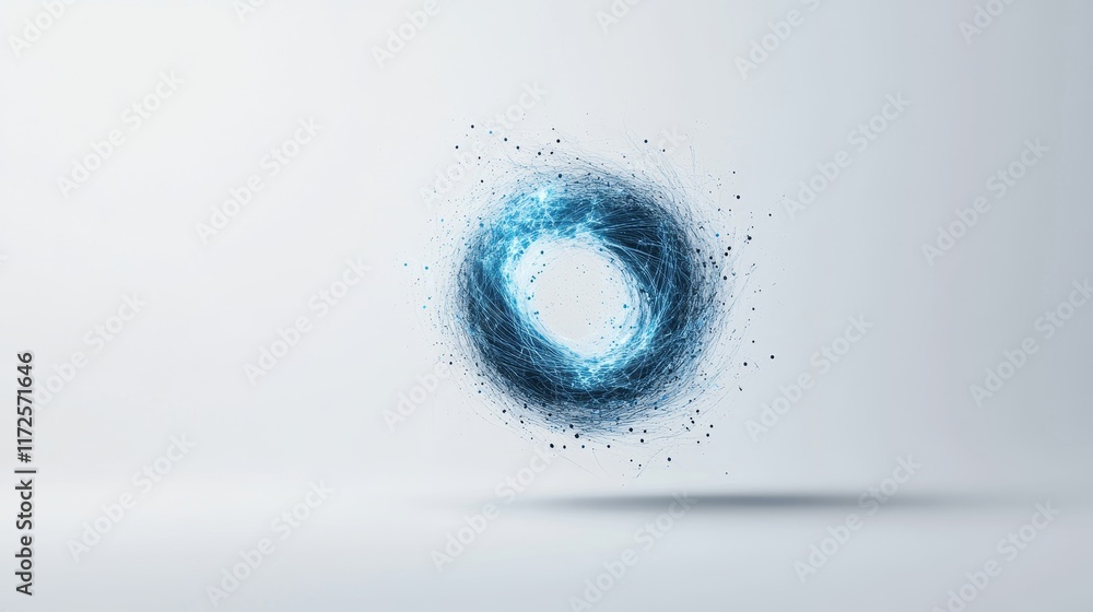 Aufkleber abstract representation of digital energy swirl with glowing blue strands highlighting modern techno