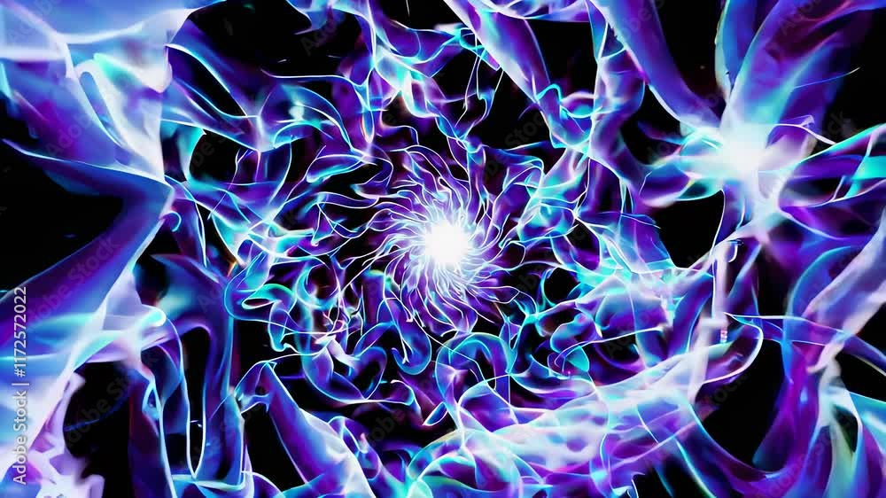Poster visual journey through a mesmerizing abstract vortex of light