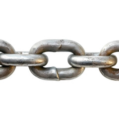 Obraz premium Shiny metallic chain link isolated transparent background