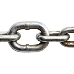 Obraz premium Shiny metallic chain link isolated transparent background