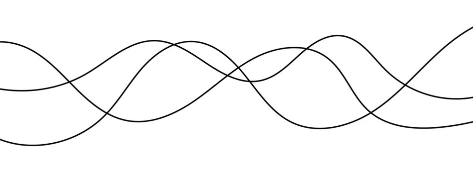 Abstract wavy thin line. Squiggle elements banner. Pattern with scribble, wiggle and undulate. Wavy and swirled brush strokes with rough edges. hand drawn scribbles. Vector illustration 