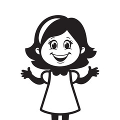 Cute happy girl vector