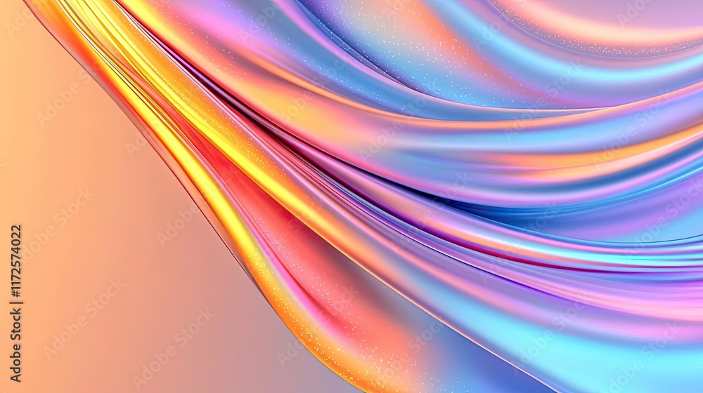 Aufkleber Glitter abstract background concept. A vibrant and flowing abstract fabric with colorful waves and smooth gradients.
