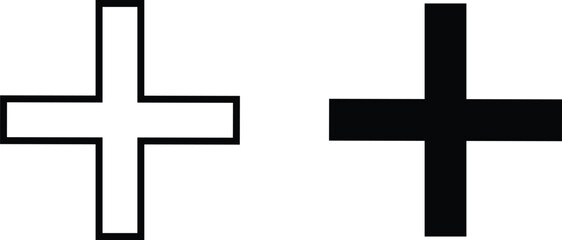 Obraz premium Add, new, plus icon symbol create icons, more in filled, thin line, outline and stroke vector isolated on transparent background style for apps and website