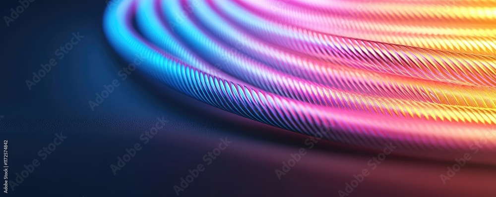 Poster Neon abstract background idea. Vibrant neon light reflections creating a futuristic and dynamic visual pattern.