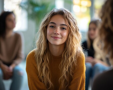 Diverse Teen Group Engaged in Supportive Conversation for World Teen Mental Wellness, International Youth Day, Friendship Day - Powered by Adobe