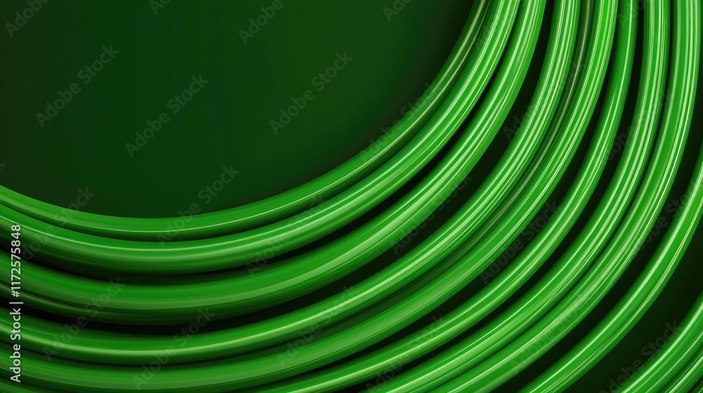 Poster Neon abstract background idea. Abstract green curves and lines creating a modern, stylish background design.