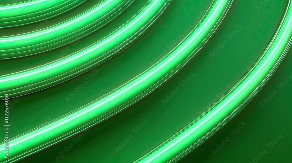 Poster Neon abstract background idea. Abstract green neon lines creating a modern and vibrant background effect.
