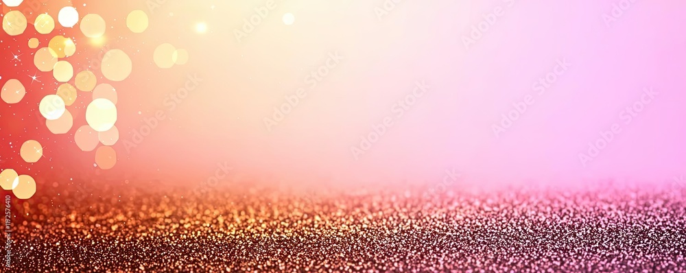 Poster Glitter abstract background concept. Abstract glitter background with soft bokeh lights and vibrant colors for design projects.