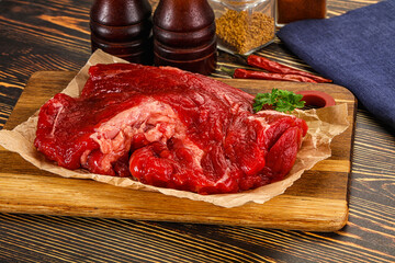 Raw beef meat piece for cooking