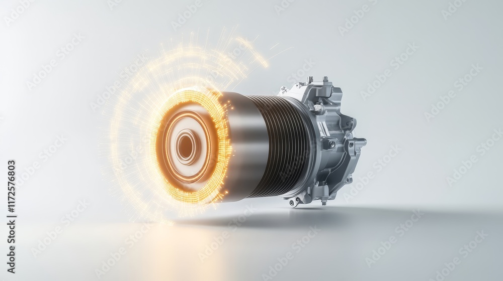 Aufkleber futuristic engine design with enhanced energy flow, showing dynamic movement and advanced technology