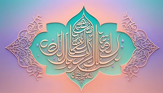Elegant Islamic Calligraphy Art Design Featuring Intricate Floral Patterns