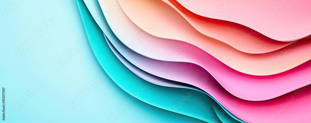 Poster Pastel abstract background idea. Colorful abstract layers create a modern artistic background for design projects.
