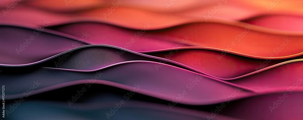 Aufkleber Pastel abstract background idea. Colorful layered waves create a mesmerizing visual effect for creative projects.