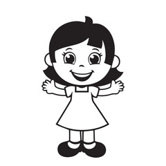 Cute happy girl vector