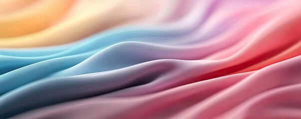 Fototapeta premium Pastel abstract background idea. Soft waves of colorful fabric create a soothing and artistic visual texture.