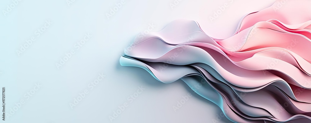 Poster Pastel abstract background idea. Elegant abstract wave pattern in soft pink and blue tones for modern design projects.