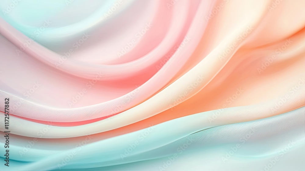 Aufkleber pastel abstract background idea. soft pastel fabric texture with flowing layers in pink and blue sha