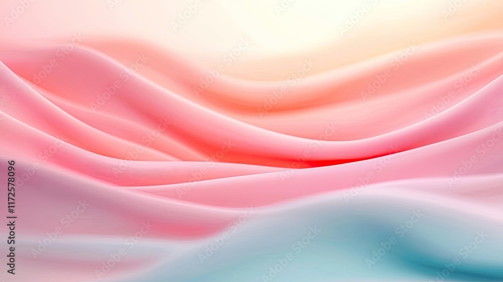 Poster pastel abstract background idea. soft, flowing fabric in pastel colors creates a serene and calming 