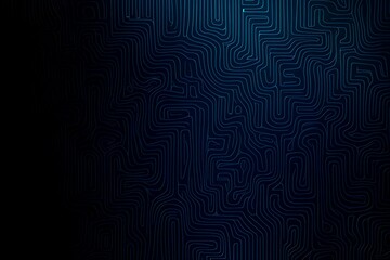 Fototapeta premium Abstract close-up of a glowing blue digital circuit board, showcasing intricate connections and technological design on a black background. 