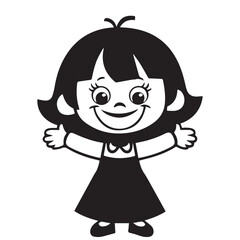 Cute happy girl vector