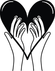 Obraz premium Random Acts of Kindness Day day element silhouette vector art