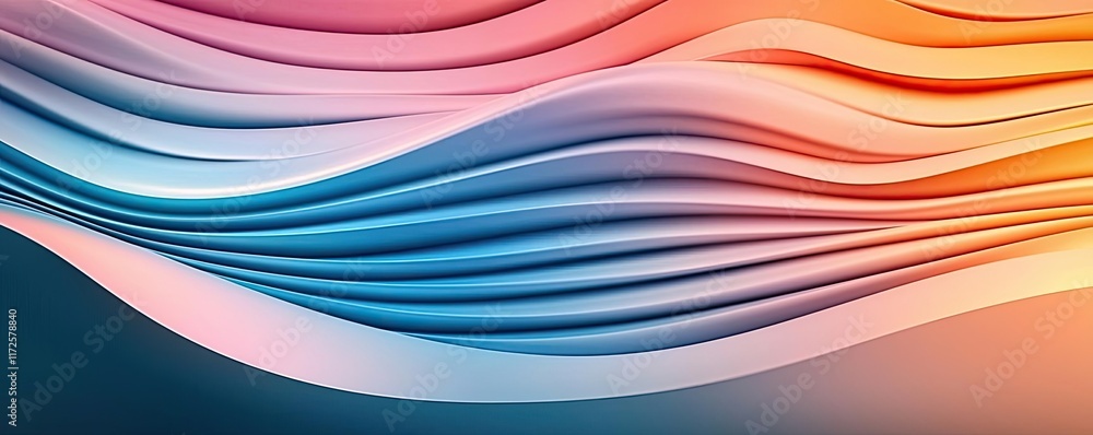 Poster Pastel abstract background idea. Abstract wavy lines in vibrant colors create a dynamic and modern visual effect.