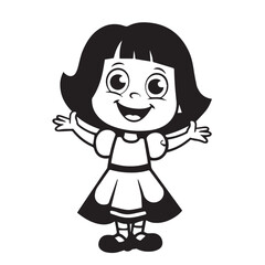 Cute happy girl vector