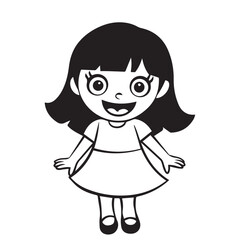 Cute happy girl vector