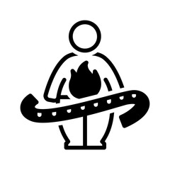 Vector black icons for Burn calories