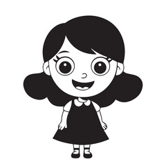 Cute happy girl vector