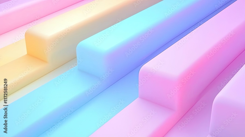 Poster Pastel abstract background idea. Colorful abstract design with smooth gradients in pastel shades.