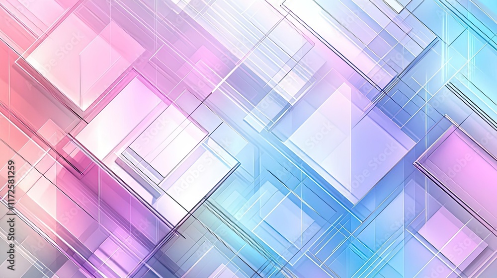 Poster Pastel abstract background idea. Colorful geometric shapes in a modern abstract design with layers and gradients.
