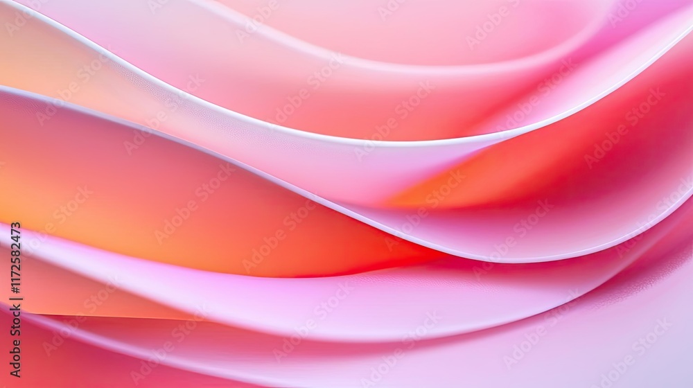 Poster Pastel abstract background idea. Abstract waves of pink and orange hues creating a soft, flowing visual effect.