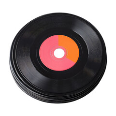 Obraz premium Colorful vinyl records stacked in a creative arrangement for music lovers