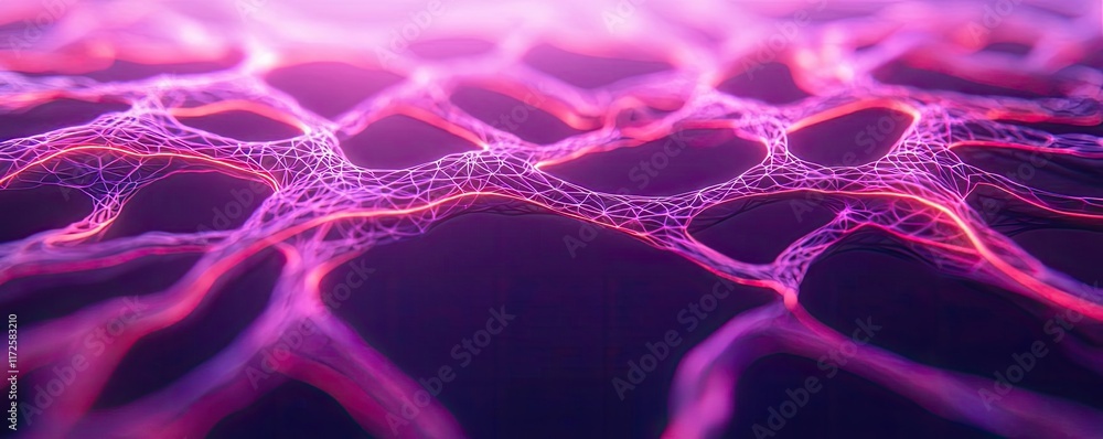 Poster neon abstract background idea. abstract purple network illustration depicting connections and techno