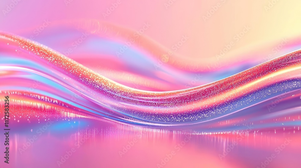 Poster Glitter abstract background concept. A vibrant wave of pastel colors creating a soothing and dynamic visual effect.