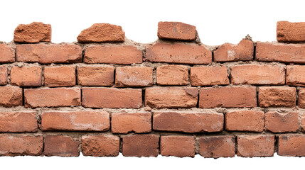 Obraz premium Rustic Red Brick Wall with Visible Mortar Gaps and Irregular Texture Perfect for Backgrounds or Architectural Design Projects