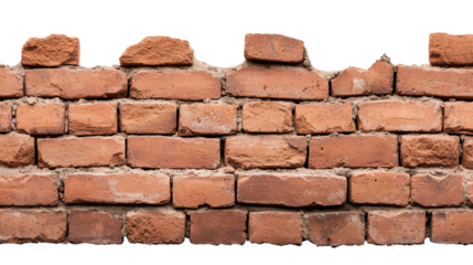 Rustic Red Brick Wall with Visible Mortar Gaps and Irregular Texture Perfect for Backgrounds or Architectural Design Projects