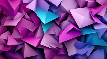 Fototapeta premium Abstract Colorful Triangular Shapes Background in Purple and Blue