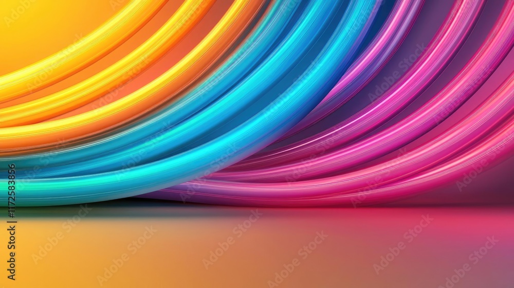 Poster Neon abstract background idea. Vibrant swirling colors create a dynamic and energetic visual experience.