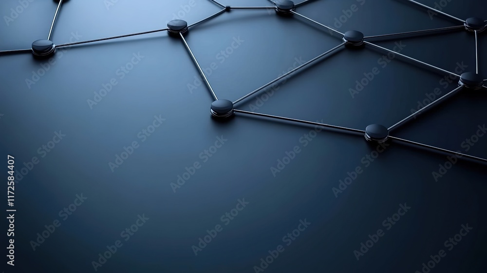 Poster abstract network connections on dark background for technology concepts