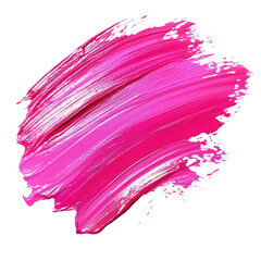 Bright Pink Brush Stroke Abstract Art on White Background