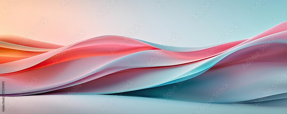 Poster Pastel abstract background idea. Abstract waves of vibrant colors creating a dynamic and modern visual effect.