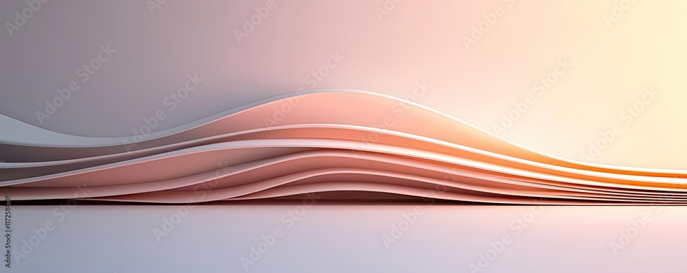 Poster Pastel abstract background idea. Abstract waves create a serene and modern visual experience in soft color tones.