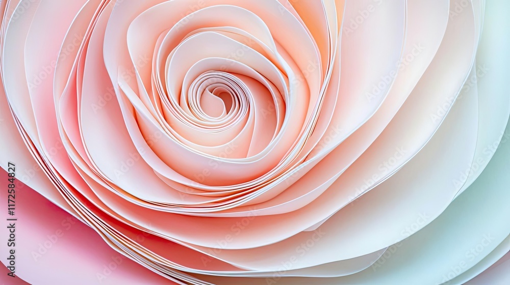 Poster pastel abstract background idea. a close-up view of a delicate paper flower showcasing soft pastel c